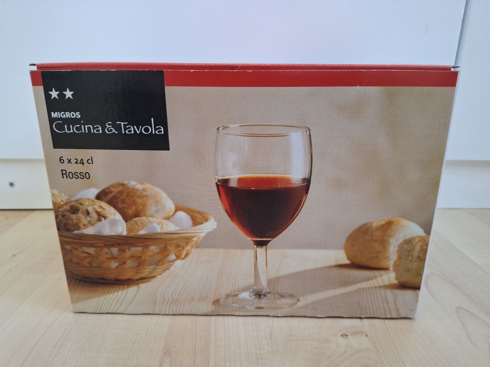 Migros Bicchieri: Rotweingläser 24 cl – Nuovo e nell'imballaggio originale da Neuenhof venduto da summer_25