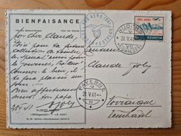 CH-Luftpostkarte mit Alber Anker Motiv gelaufen 1941 ge.Bild