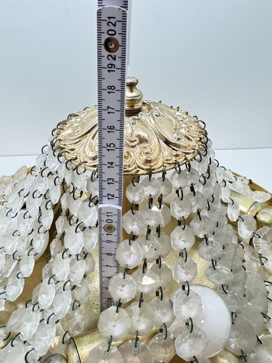 Lampadari & plafoniere: Deckenleuchte Messing mit Kristallbehang 40 cm rund – Usato da Schlieren venduto da Eldi84 8