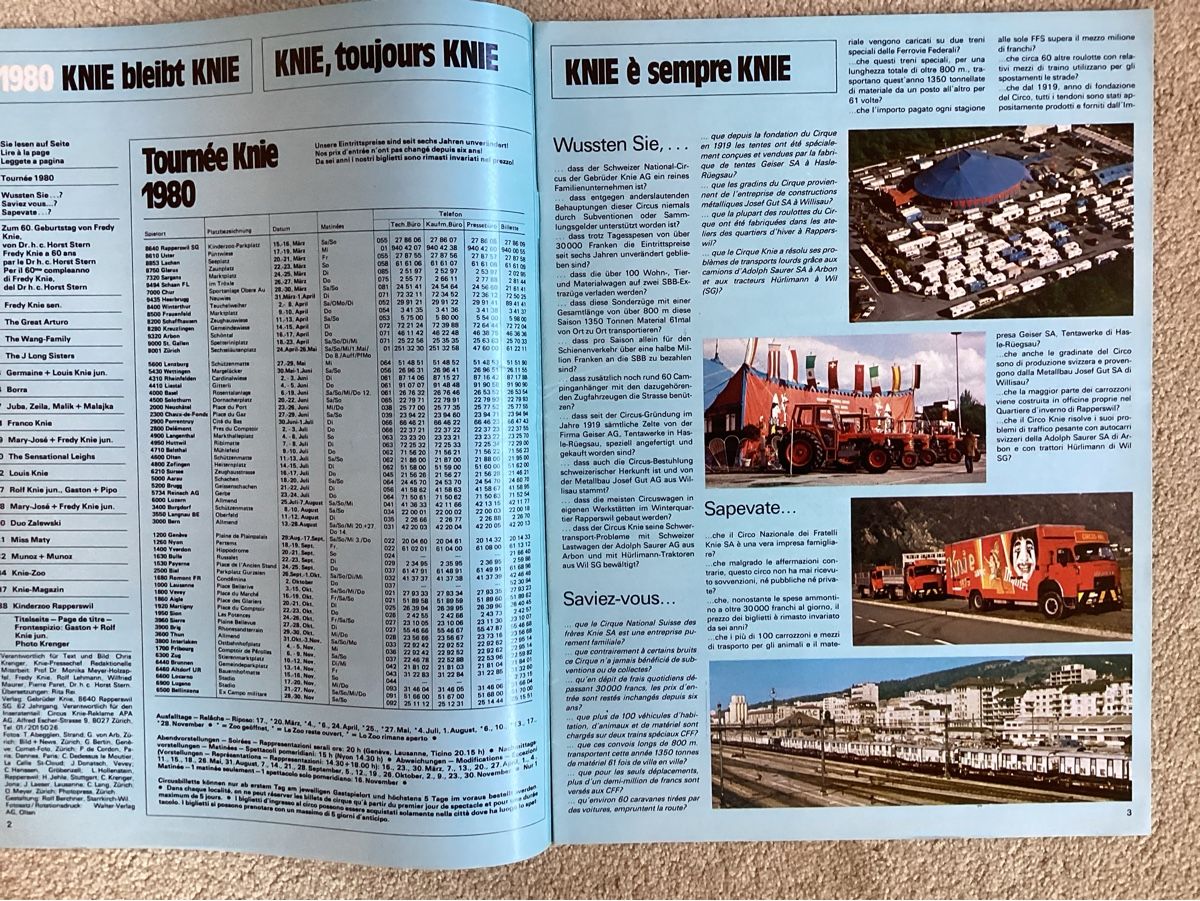 Riviste & Magazine: Circus Knie Illustrierte 1980 – Usato da Reichenbach i. K. venduto da astra2010 1