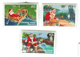 Briefmarken "Weihnachtsmann". Weihnachtsinsel
