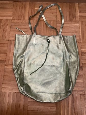 Sac cabas vert-argenté bon état