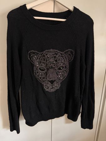 Schwarzer H&M Pulli mit Pailletten M