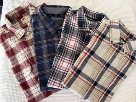 Herren Flanell Hemden Set kariert Grösse L