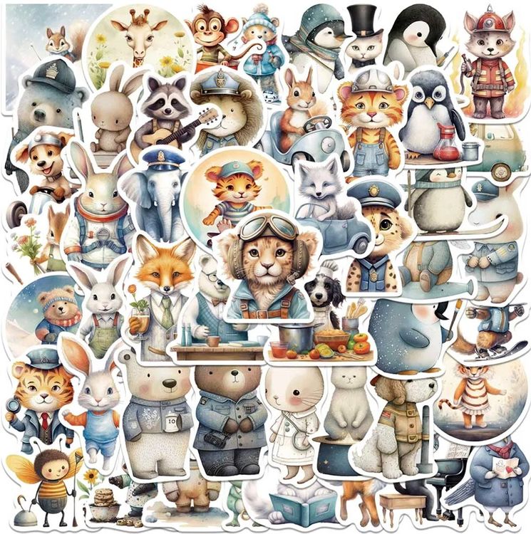 36 Stück Tier-Sticker Set Für Kinder – Mit Eule, Schaf, Ente & Schildkröte, Selbstklebend & Glitzernd