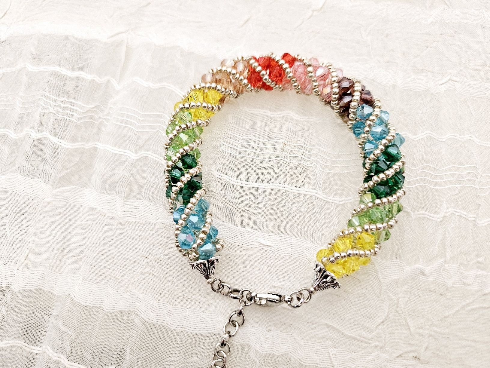 Bracciali & Braccialetti: Buntes Spiral-Armband mit Glasperlen Handmade – Nuovo (secondo la descrizione) da Dietikon venduto da Eleda 3