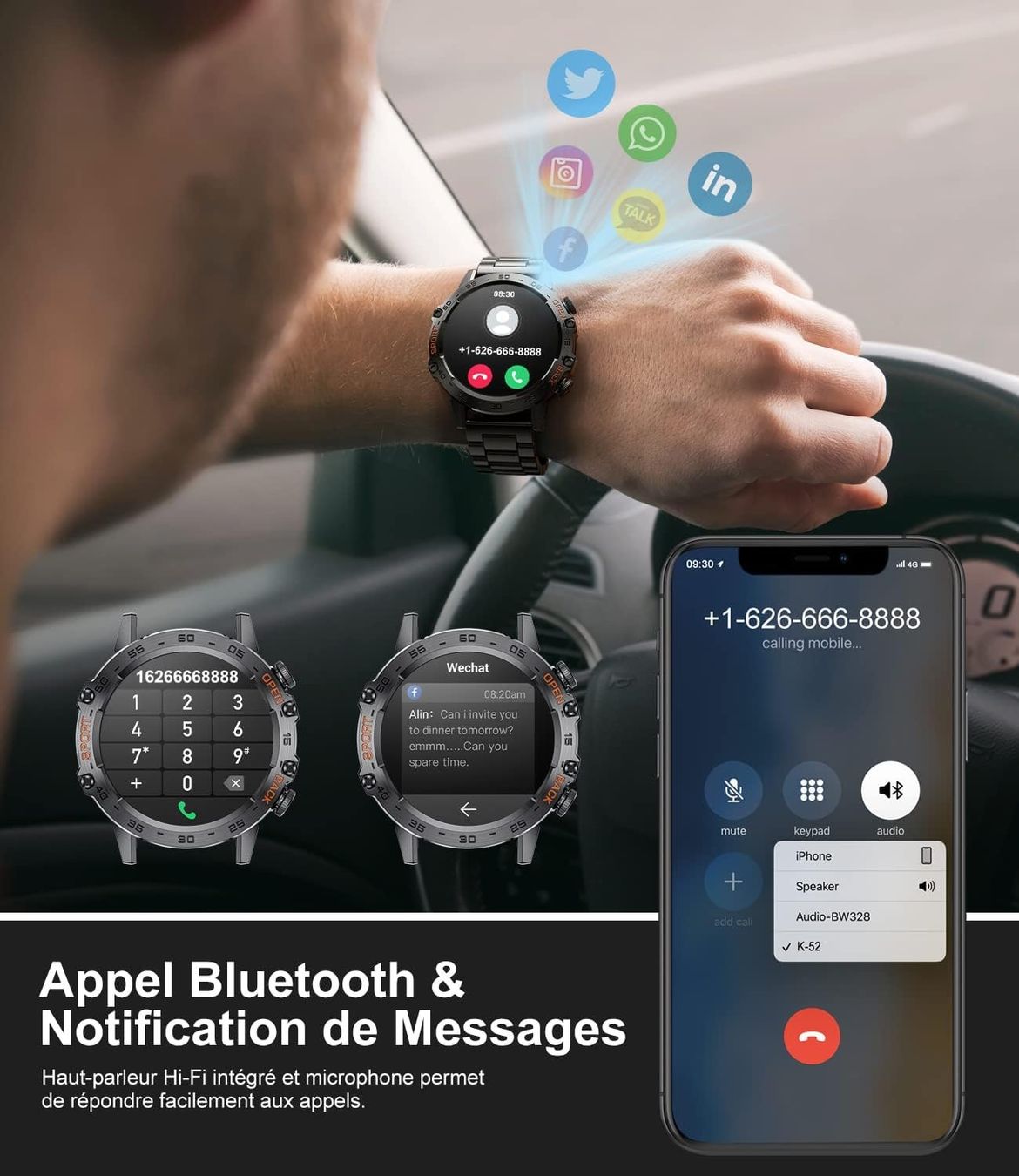 Smartwatch: Outdoor Multifunktion Smartwatch mit 2 Armbändern – Nuovo e nell'imballaggio originale da Châtelaine venduto da topshop.switzerland 7
