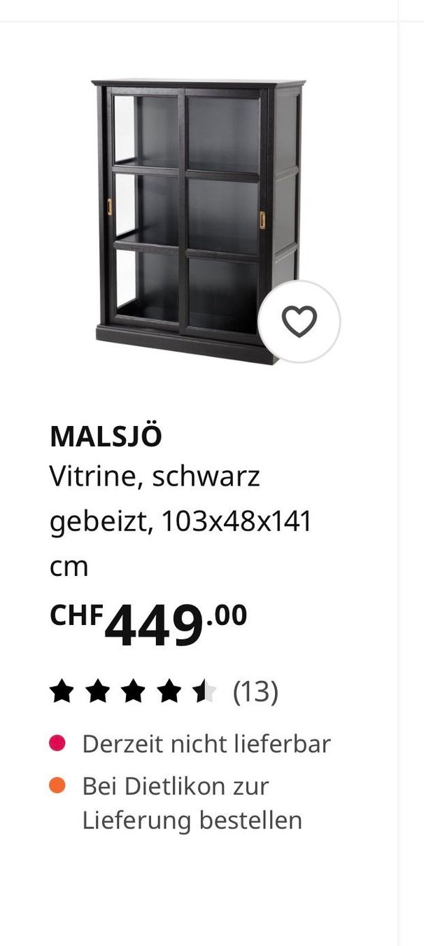 Vitrinen: Vitrine Malsjö von Ikea – Gebraucht aus Zug von Tugiumerin 2