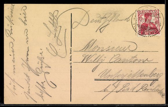 Cartoline postali: AK Basel, Strassburgerdenkmal mit Bundesbahnhof – Usato da Berlin venduto da bartko-reher 1