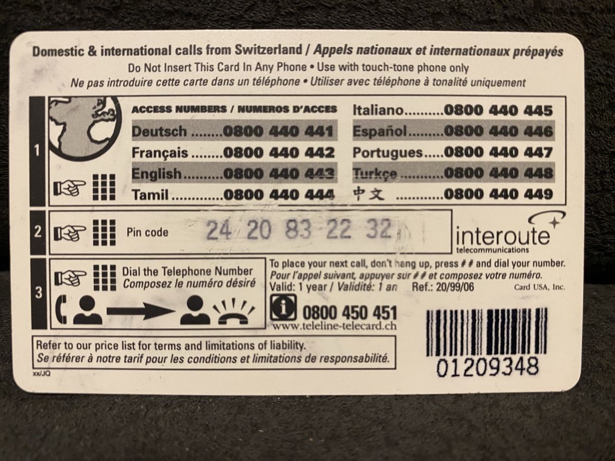 Telefon- & Taxkarten: Teleline – Gebraucht aus Lausanne von babacard10 1