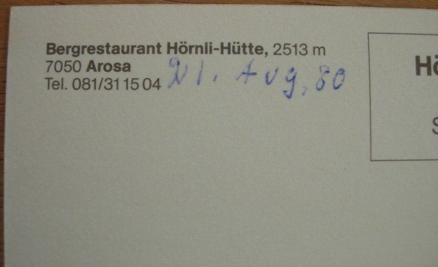 Cartes postales: Ansichtskarte ungelaufen - Arosa, Hörnli-Hütte – D'occasion à Dübendorf par rumpumpel 3