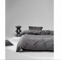 Duvet Cover Set Grey Cotton