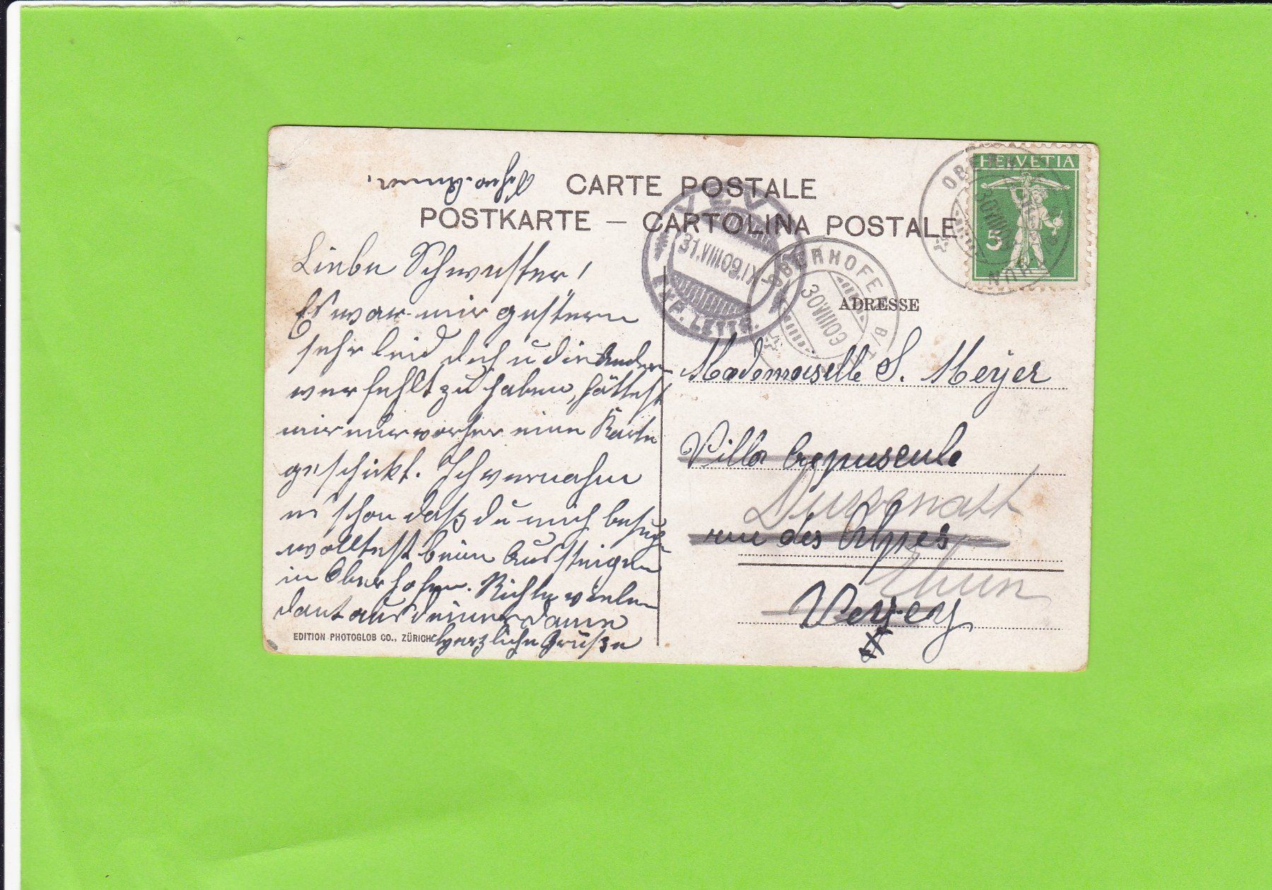 Cartoline postali: Thunersee-Raddampfer-Scherzligen – Usato da St. Peterzell venduto da neckertal 1