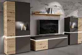 Wohnwand neu mit line Led
