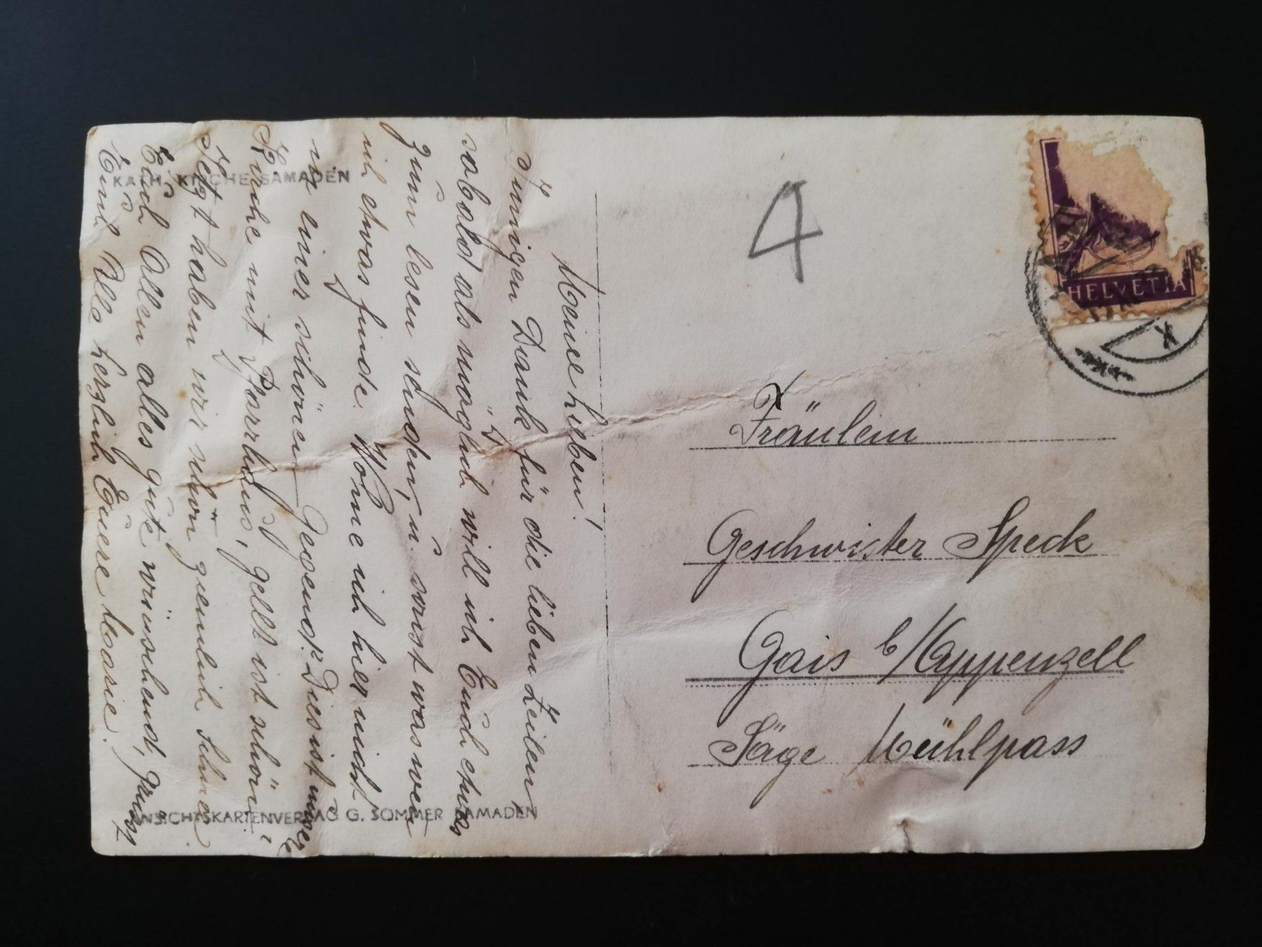 Cartoline postali: Uralte Postkarte / Ansichtskarte Kirche Samaden 1933 – Difettoso da Amriswil venduto da Alfaromeo007 1