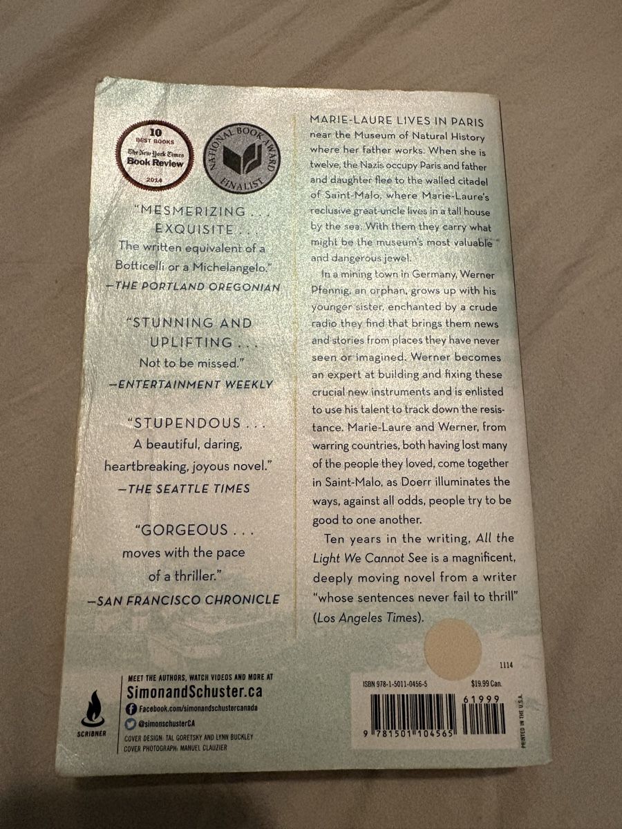 Libri: Book All the Light we cannot see by Anthony Doerr – Usato da Penthalaz venduto da _Meg_ 1