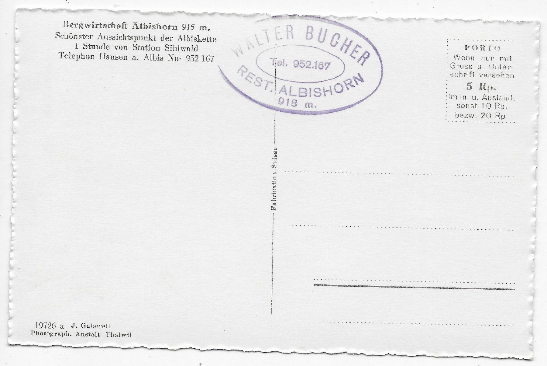 Cartes postales: Bergwirtschaft Albishorn – D'occasion à Hefenhofen par Richsalz 1