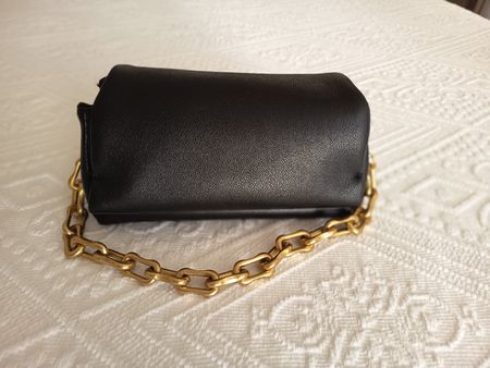 Mini bag black with chain strap and shoulder strap
