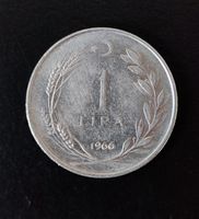 1 Lira Münze Türkei 1966