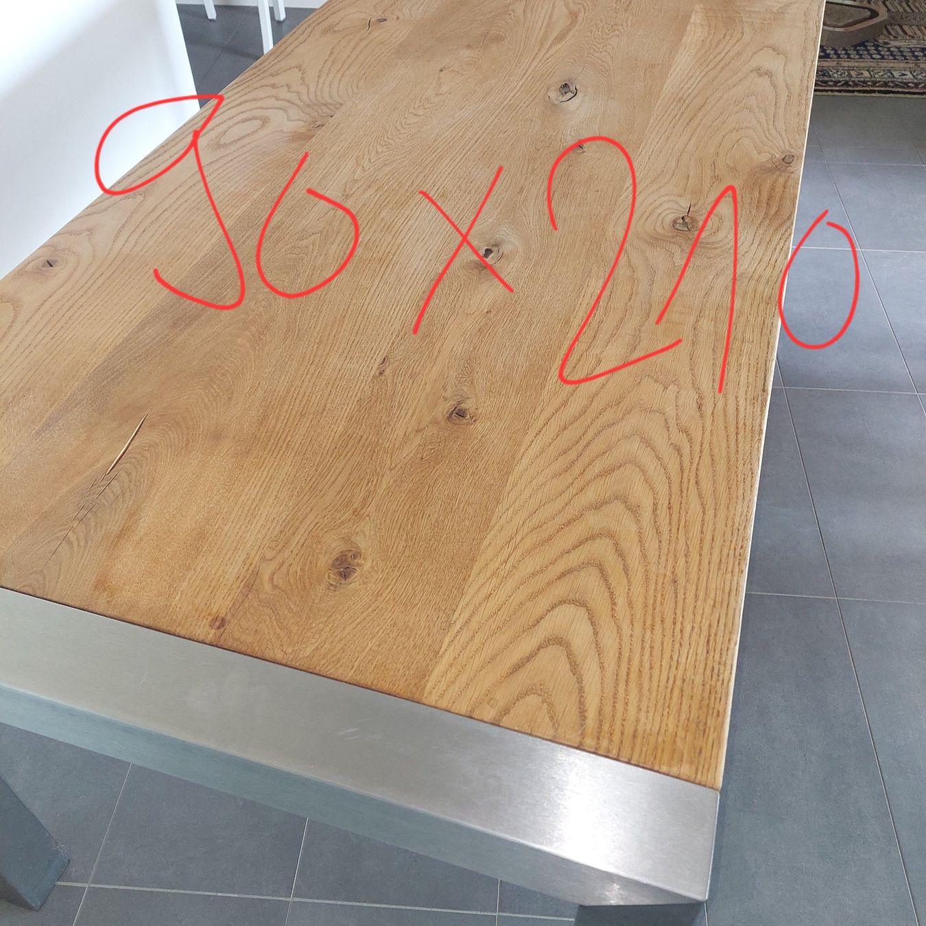 Tavoli: Esstisch Eiche Edelstahl – Usato da Oberflachs venduto da bs260766 1