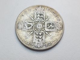 🇬🇧 UK 1 Florin 1922 Silver George V **11.31g** .500