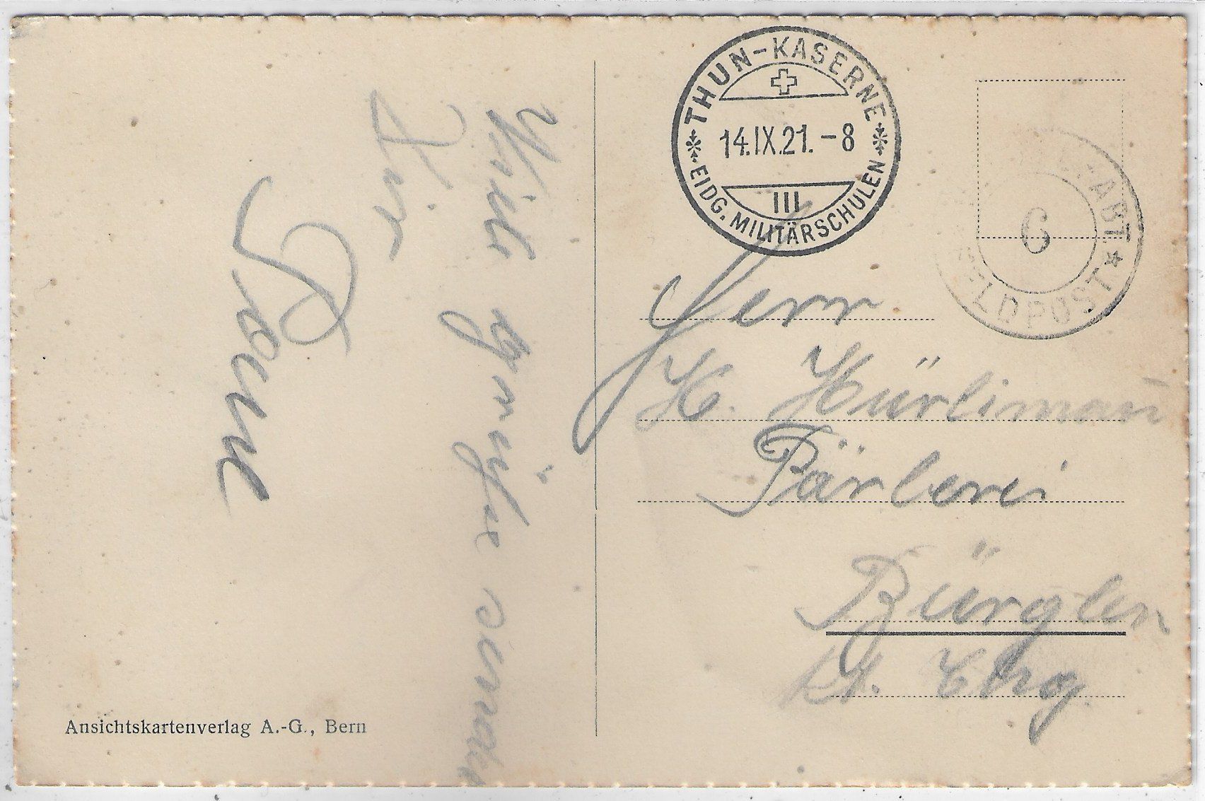 Cartoline postali: Thun - Schloss vom Rathausplatz aus – Usato da Ettingen venduto da Kartenplanet 1
