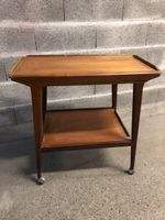 Table Roulante Vintage en Bois Massif Années 60/70