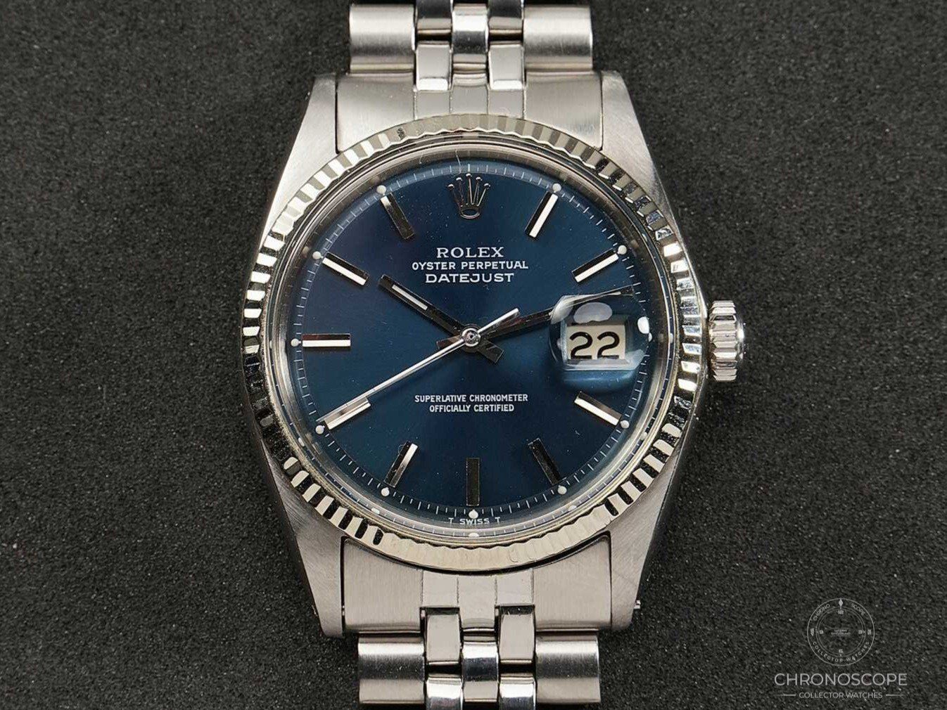 Rolex Orologi: Rolex Vintage Datejust Ref. 1601 from 1971 with blue pie-pan – Usato da Luzern venduto da ChronoScope6004
