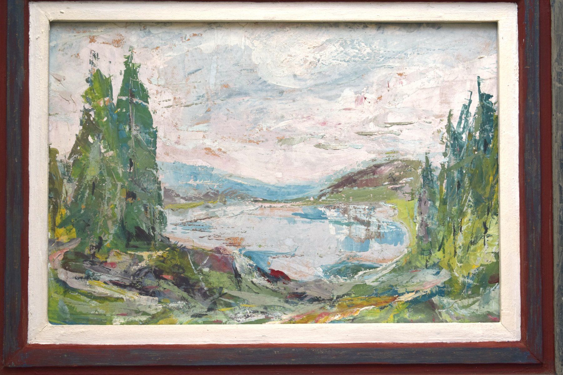 Dipinti: Expressive Landschaft Landschaftsgemälde Rahmen Shabby Chic – Usato da Zürich venduto da kunstarchiv.online 2