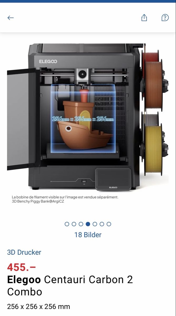 Elegoo Imprimante 3D: 3D Drucker Elegoo Centauri Carbon 2 Combo 256x256x256mm – Neuf (Voir description) à Heimberg par cmfr84