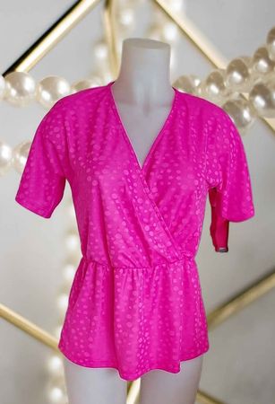 Pinkes Sommer Wickelt Shirt Gr. 38 👚🐆