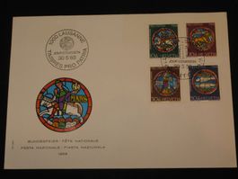 Pro Patria FDC 1968 Nr. 138 - 141 "Glasgemälde, Kathedrale"