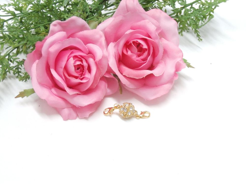 PH PandaHall 10 Sets Magnet Verschlüsse Platin - 12mm Strass Schmuck Verschlüsse Für Halsketten