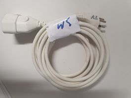 Verlängerungskabel 3m T13 weiss  3x1mm Stromkabel