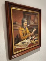 Antik Gemälde mit Titel Albert Anker „Der Gemeindeschreiber“