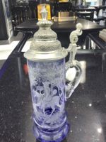 Vintage Purple Hand Cut Crystal Beer Stein