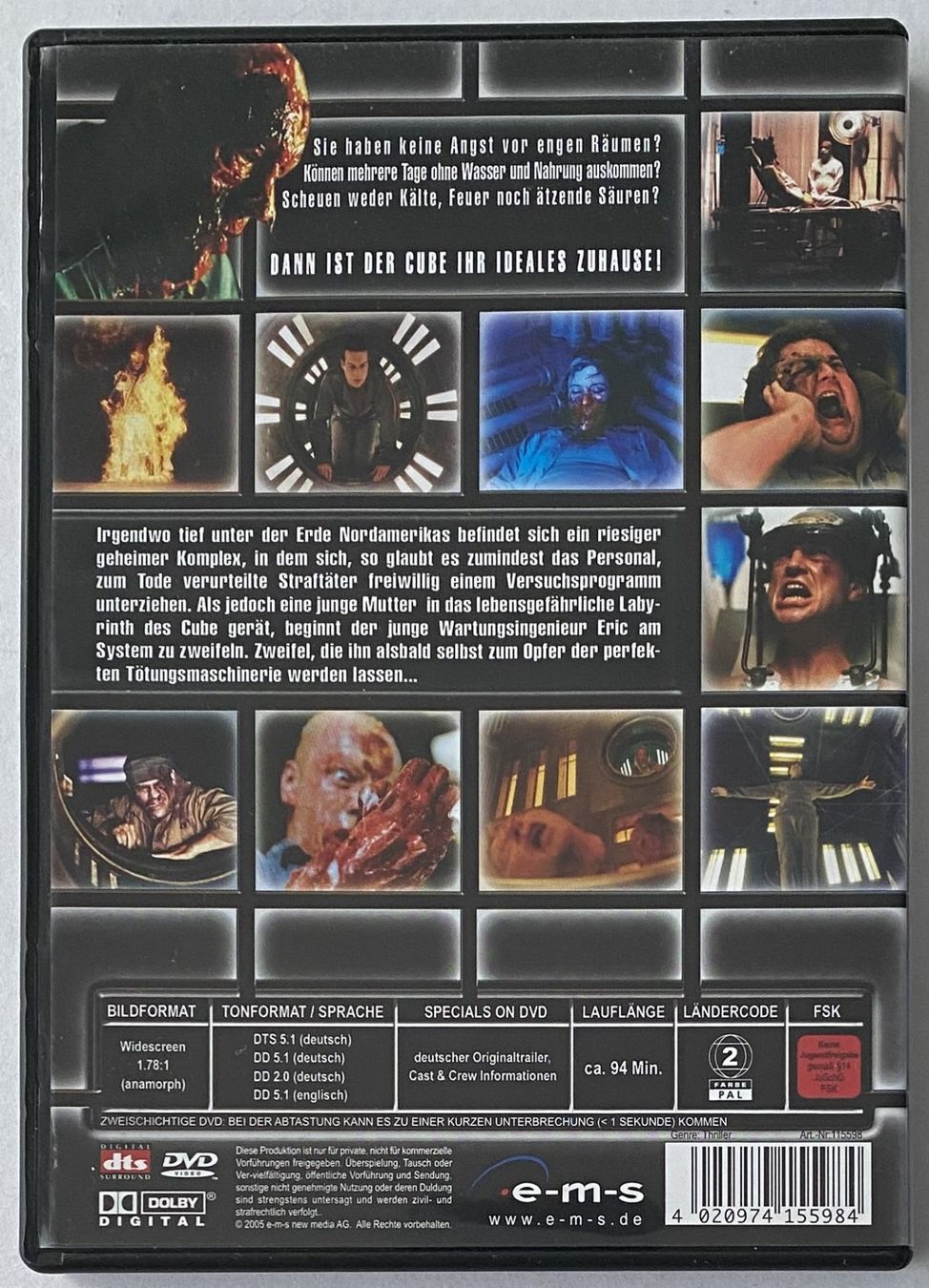 Tutti i DVDs: Cube Zero, eine neue Dimension der Angst (Versandkostenfrei) – Usato da Flums venduto da Asquillo 1