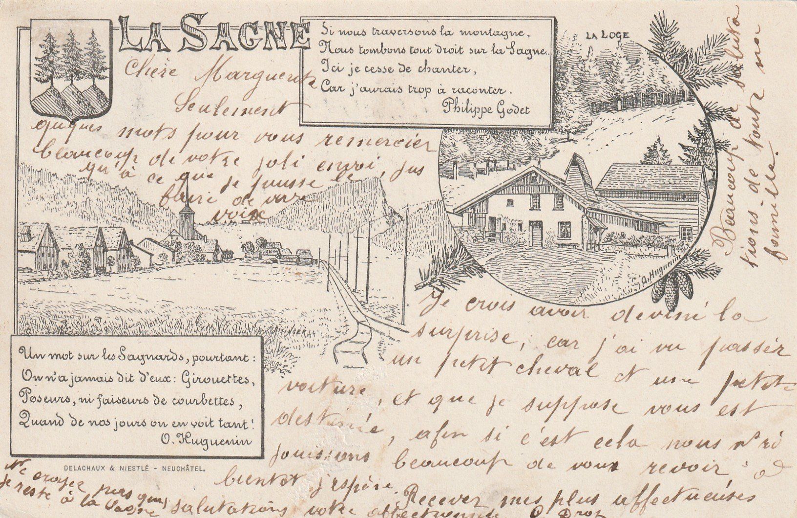 Cartes postales: La Sagne 2-bildrig – D'occasion à Rorschacherberg par fratovi2