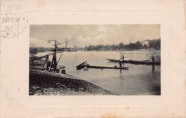 Wer weiss wo? Barkassen an Aare oder Rhein, gelaufen 1915