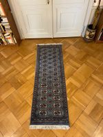 Tapis persan de type "passage", bleu fait main, laine,
