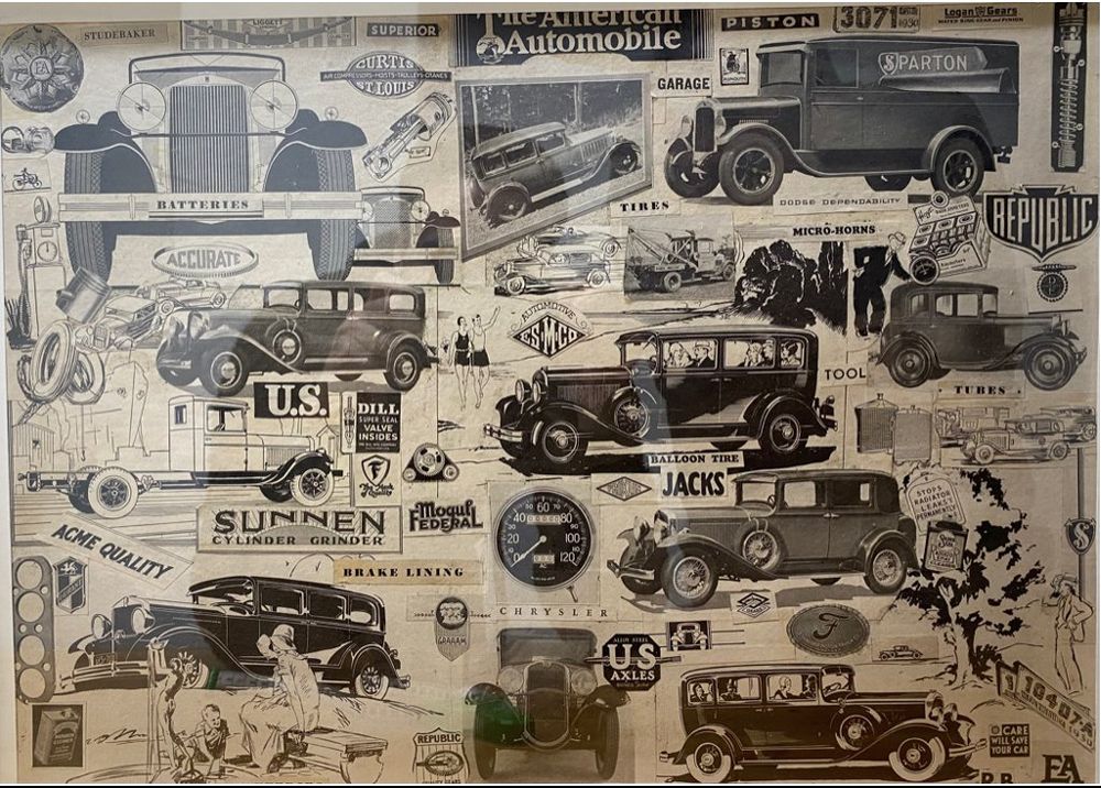 Collage Autos Old timer USA 40 x 52 cm (Neu (gemäss Beschreibung)) in ...