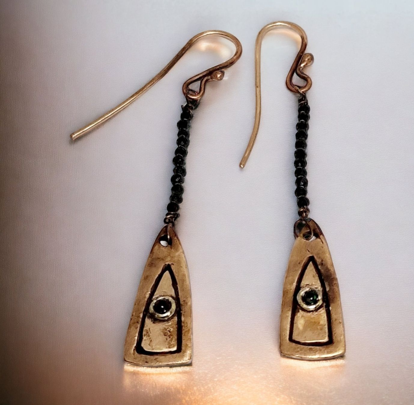 Boucles d'oreille: Ohrhänger. Bronze, schwarzer Opal & Turmalin – Neuf avec emballage d'origine à Aarau par Schmuckhoehle_MD 1