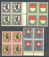 1924, Pro Juventute, Viererblöcke **