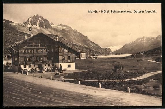 Cartes postales: Maloja, Hotel Schweizerhaus, Osteria Vec – D'occasion à Berlin par bartko-reher