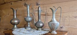 4 orientalische Kannen und Vasen, Messing
