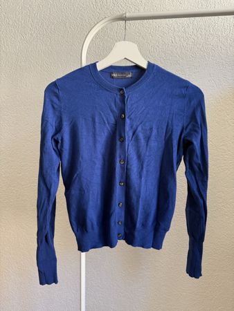 Cardigan maille bleu foncé Marks & Spencer, t.36/S