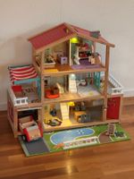 Hape Holz-Puppenhaus mit Beleuchtung, Möbeln & viel Zubehör