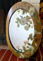 🌟Exklusiver Jugendstil Spiegel Holz bemalt Rose Hagebutte🌟