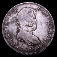 8 Reales / Ferdinand VII / 1818 / Countermarked "GR"