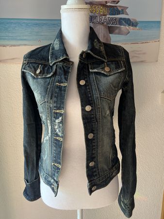 Jeansjacke im used Look, Grösse S